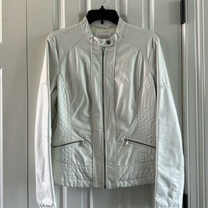 White faux leather jacket